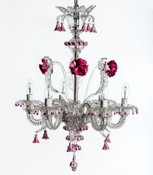 Venetian style, ruby flowers